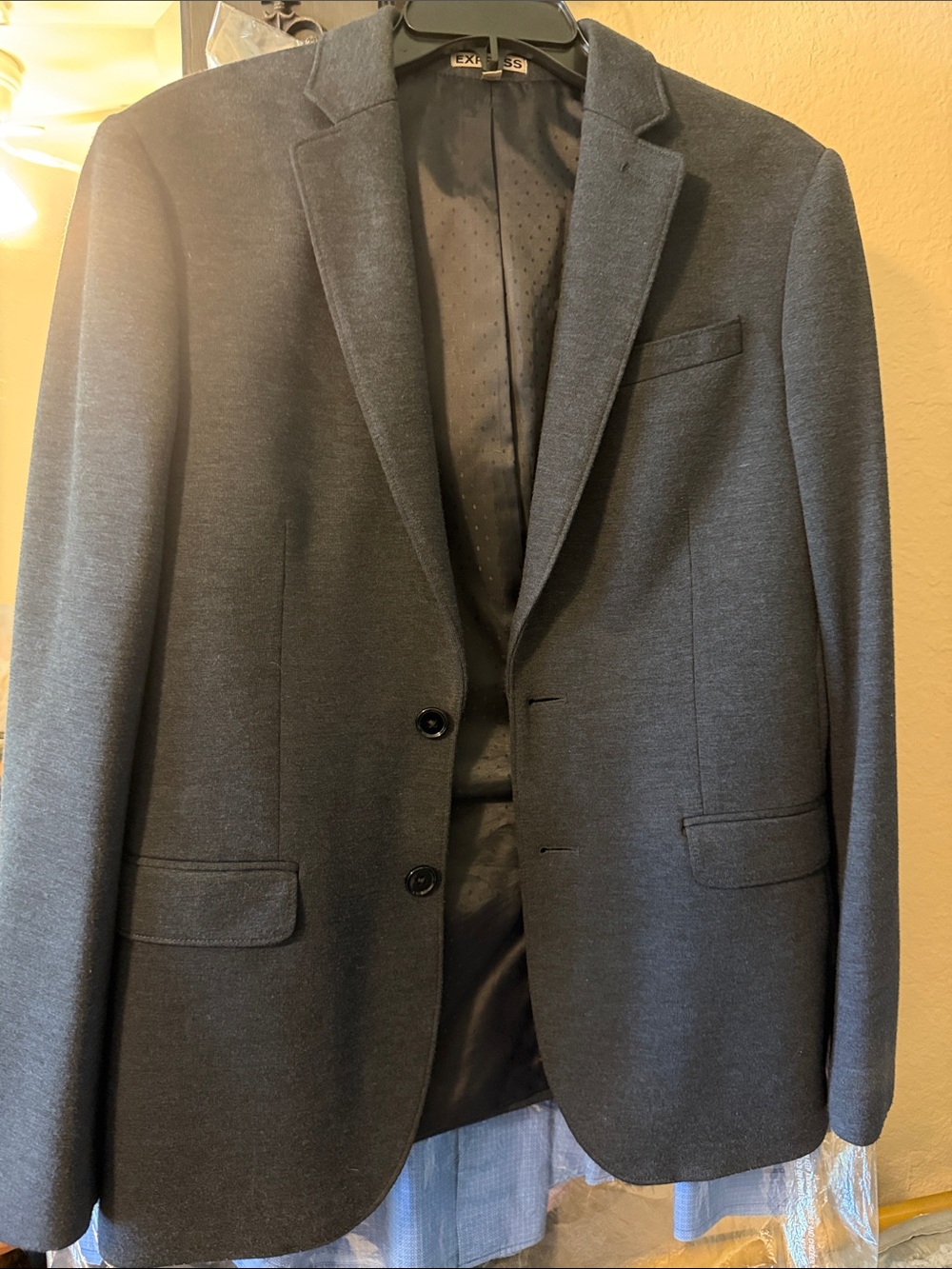 Express Men's Dark Gray Two-Button Sport Coat